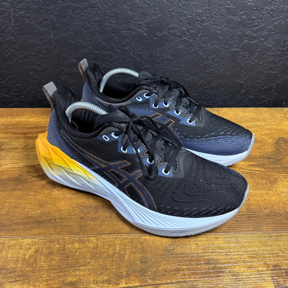 ASICS Novablast 4 1011B693 Black Amber Running Shoes Mens Size 9